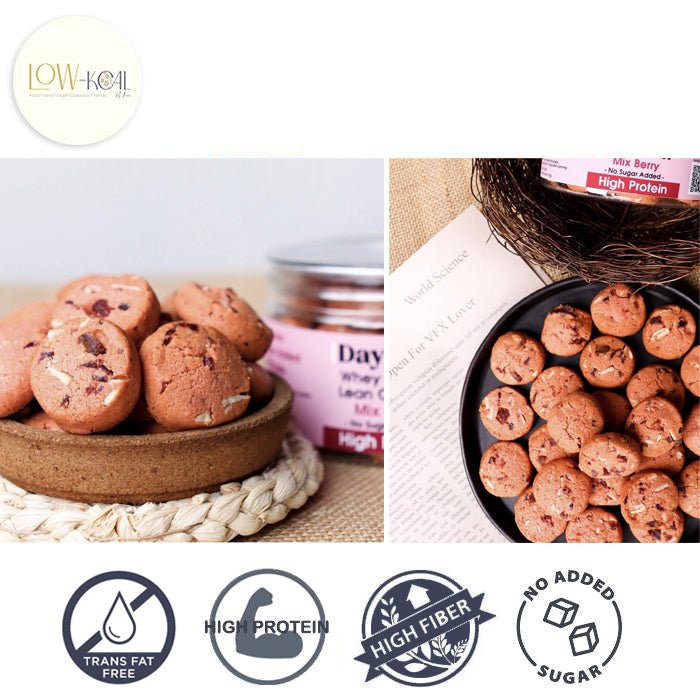 Whey Protein Lean Cookies - Mixed Berries - Low - Kcal - Daylean - Whey Protein Lean Cookies - Mixed Berries -
