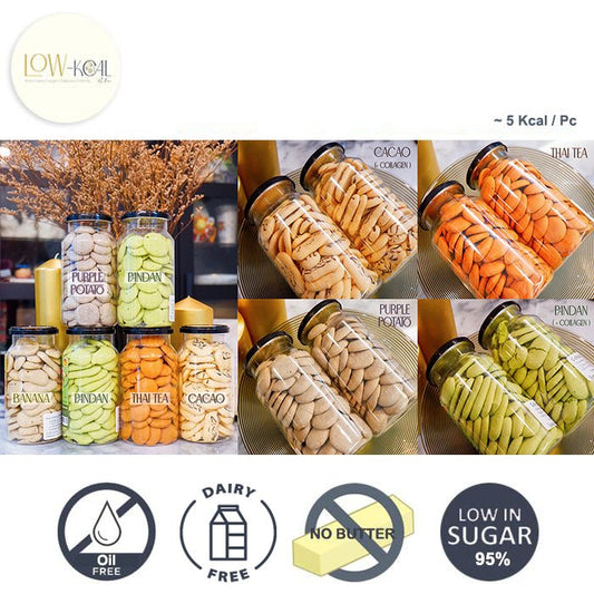 Almond & Collagen Bites ( Thai Tea, Cacao, Pandan, Banana, Purple Potato ) - Low - Kcal - Kanomdeedee - Collagen Cacao Almond - almond & collagen bites ( thai tea, cacao, pandan, banana, purple potato ) -