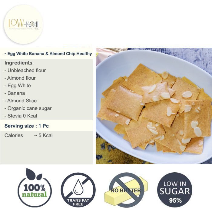 Egg White Banana & Almond Chip Healthy ⭐New⭐ - Low - Kcal - Kanomdeedee - Egg White Banana & Almond Chip Healthy ⭐New⭐ - Low - Kcal - Kanomdeedee - Egg White Banana & Almond Chip Healthy ⭐New⭐ -