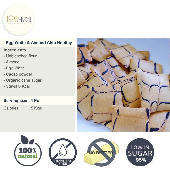 Egg White & Almond Chip Healthy - Low - Kcal - Kanomdeedee - Egg White & Almond Chip Healthy - Low - Kcal - Kanomdeedee - Egg White & Almond Chip Healthy - 