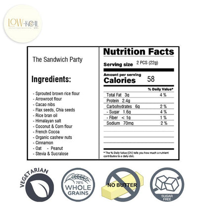 Sandwich Cookies ( Mixed Cookies, Cookies & Cream, Cacao Nibs, Red Velvet, Peanut Butter, Chocolate Malt ) - Low - Kcal - Sprouted Seeds - Sandwich Party ( Mixed ) - Sandwich Cookies ( Mixed Cookies, Cookies & Cream, Cacao Nibs, Red Velvet, Peanut Butter, Chocolate Malt ) - 